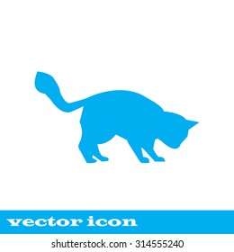 cat icon. pet, blue icon