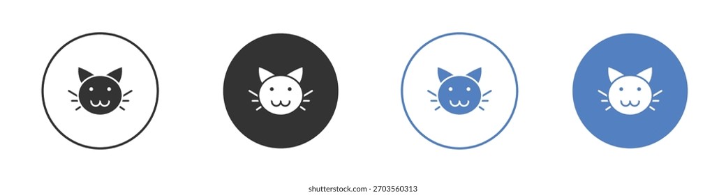 Pictograma del icono del gato para su diseño del Sitio web, logotipo