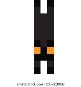 Cat icon pixel art. Sleeping cat pixel art. Halloween vector illustration.