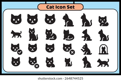 Cat icon set design template 