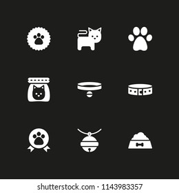 cat icon set. dog food, pawprint and paw sticker vector icon for graphic design and web