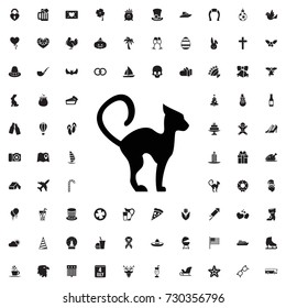Cat icon. set of filled holiday icons.