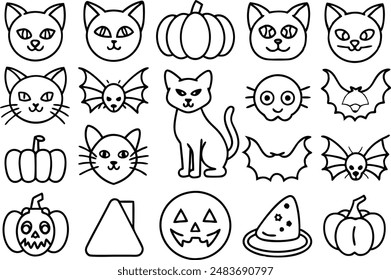 cat icon set. Line Icon. Editable Stroke.