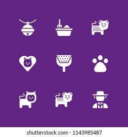 cat icon set. lion, tiger and litter box vector icon for graphic design and web