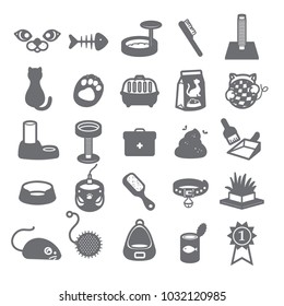 Cat icon set for pet shop