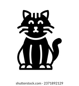 Cat icon set style collection in line, solid, flat, flat line style on white background