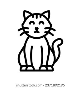 Cat icon set style collection in line, solid, flat, flat line style on white background