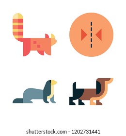 cat icon set. vector set about red panda, dog, reflection and animals icons set.