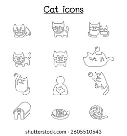 Cat icon set vector illustration graphic design