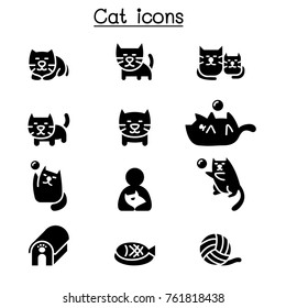 Cat icon set vector illustration graphic design