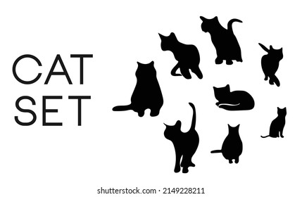 cat icon set vector template