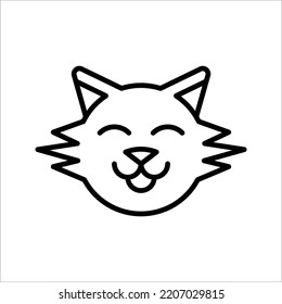 Cat icon. Cat silhouette symbol. Linear style sign for mobile concept and web design. House animals symbol logo vector illustration on white background.
