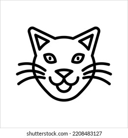 Cat icon. Cat silhouette symbol. Linear style sign for mobile concept and web design. House animals symbol logo vector illustration on white background.