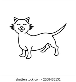 Cat icon. Cat silhouette symbol. Linear style sign for mobile concept and web design. House animals symbol logo vector illustration on white background.