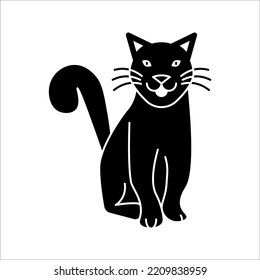 Cat icon. Cat silhouette symbol. Linear style sign for mobile concept and web design. House animals symbol logo vector illustration on white background.