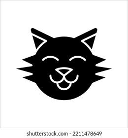 Cat icon. Cat silhouette symbol. Linear style sign for mobile concept and web design. House animals symbol logo vector illustration on white background.