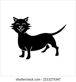 Cat icon. Cat silhouette symbol. Linear style sign for mobile concept and web design. House animals symbol logo vector illustration on white background.