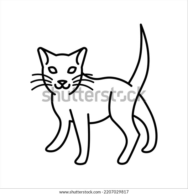 Cat Icon Cat Silhouette Symbol Linear Stock Vector (Royalty Free ...