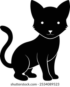 cat icon silhouette vector design with white background