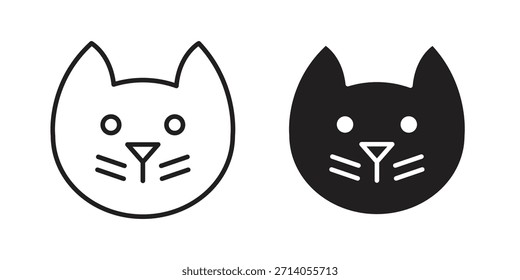 Cat icon silhouette vector designs. Editable Strokes