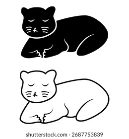 Icono del gato, estilo plano simple, Ilustración vectorial, símbolo, pictograma de la Plantilla del logotipo del diseño, para UI o UX aislado en blanco para el App móvil, editable