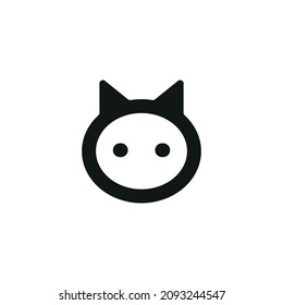 Cat icon. Simple style animal welfare association poster background symbol. Cat logo design element. Cat t-shirt printing. Vector for sticker.