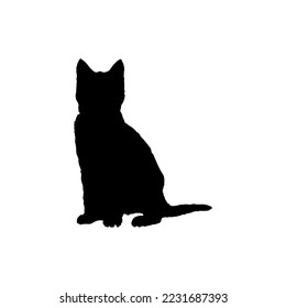 Cat icon. Simple style animal welfare association poster background symbol. Cat brand logo design element. Cat t-shirt printing. Vector for sticker.