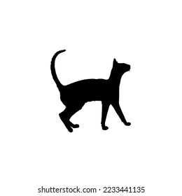 Cat icon. Simple style animal welfare association poster background symbol. Cat brand logo design element. Cat t-shirt printing. Vector for sticker.
