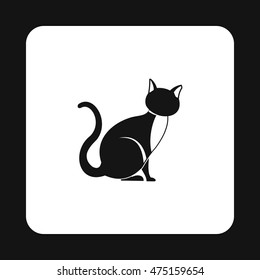 Cat icon in simple style isolated on white background. Animals symbol