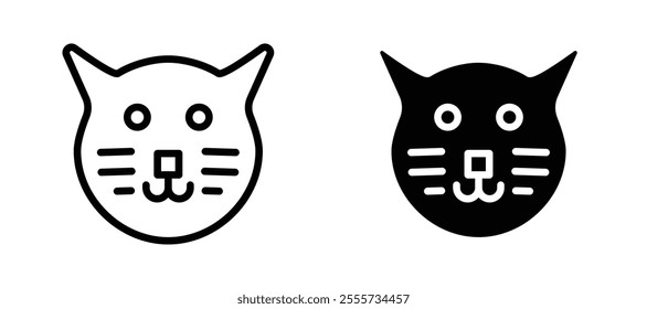 Cat icon symbol collection on white background.