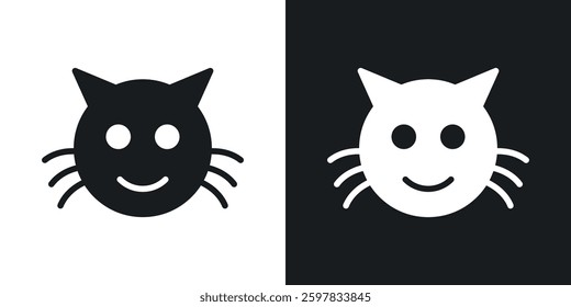 Cat icon symbol collection on white background.