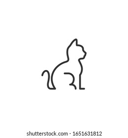 Cat icon template color editable. Cat symbol vector sign isolated on white background.