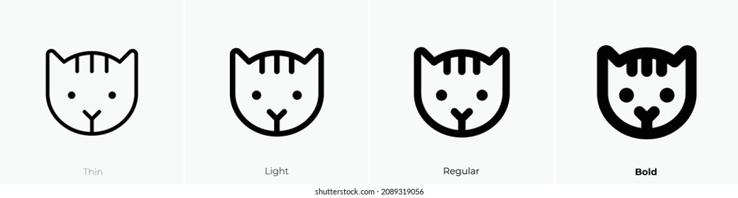 cat icon. Thin, Light Regular And Bold style design isolated on white background