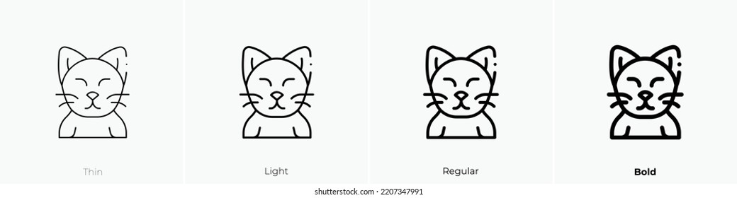 cat icon. Thin, Light Regular And Bold style design isolated on white background