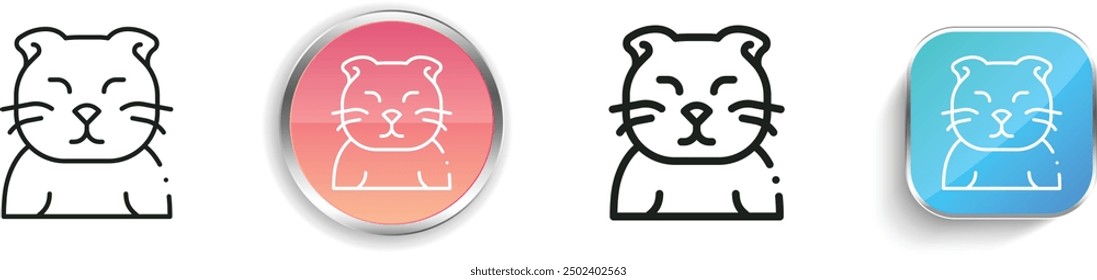 cat icon. Thin Linear, Regular and Button Style Design Isolated On White Background
