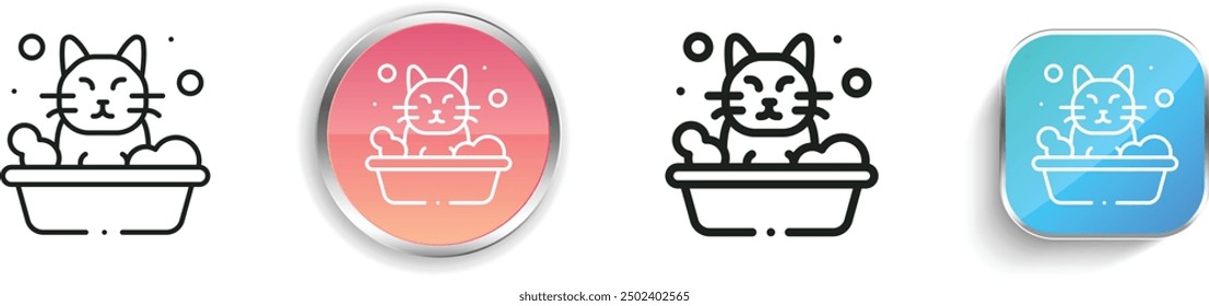 cat icon. Thin Linear, Regular and Button Style Design Isolated On White Background