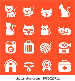 cat icon vector 16674699 set of line style symbol sign