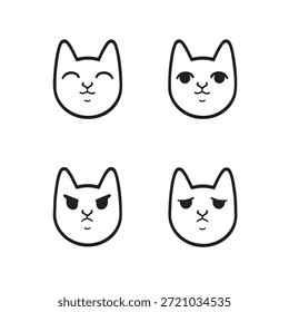 Ilustración linda del Vector del icono del gato