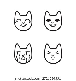 Ilustración linda del Vector del icono del gato