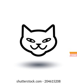 cat icon, vector illustration