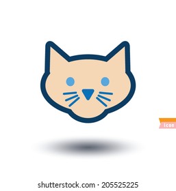 cat icon, vector illustration