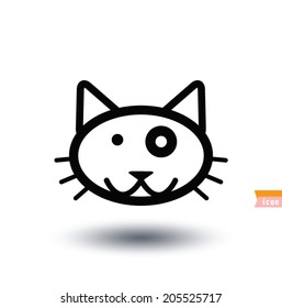  cat icon, vector illustration