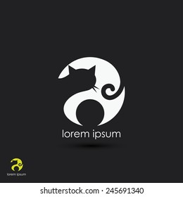 Cat icon - vector illustration