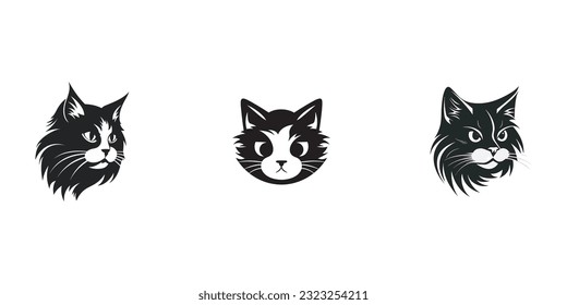Cat icon vector illustration isolated on white background for graphic and web design