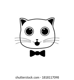 plantilla de logotipo de ilustración de vector de icono de gato 