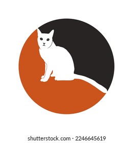Cat icon vector illustration logo template