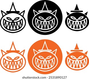 ILUSTRACIÓN VECTORIAL DE ICONO DE GATO SOBRE FONDO BLANCO AISLADO