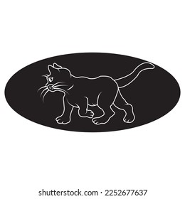 Katzensymbol, Vektorgrafik, einfaches Design