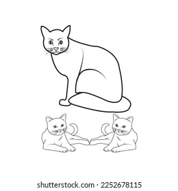 diseño simple del vector de icono del gato