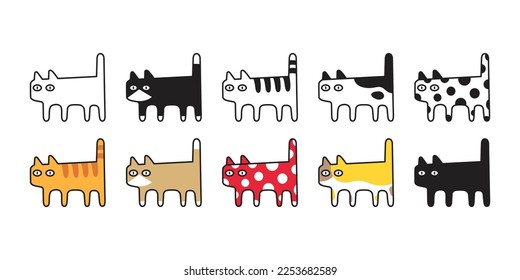 cat icon vector kitten calico polka dot pet logo breed symbol character cartoon doodle design animal illustration isolated